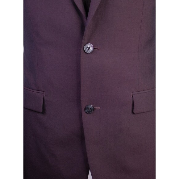 BAR III Blazer Burgundy Sz 40L Sport Coat Slim-Fit Solid Two Button Wool Blnd - Picture 3 of 14
